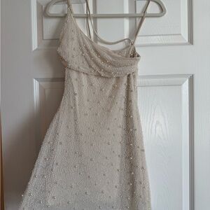 Oh Polly White Embellished Mini Dress